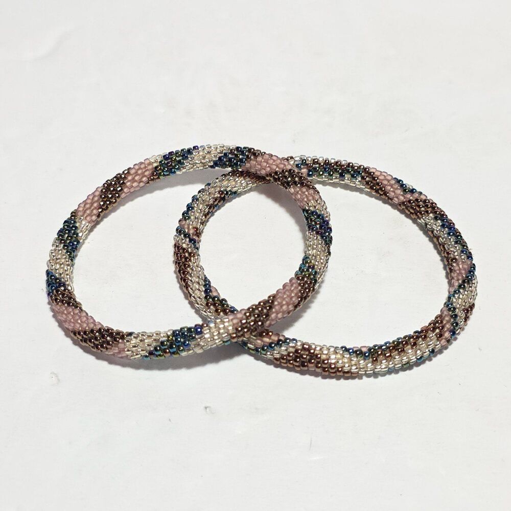 2 Sashka 8" Beaded Bracelets Handmade